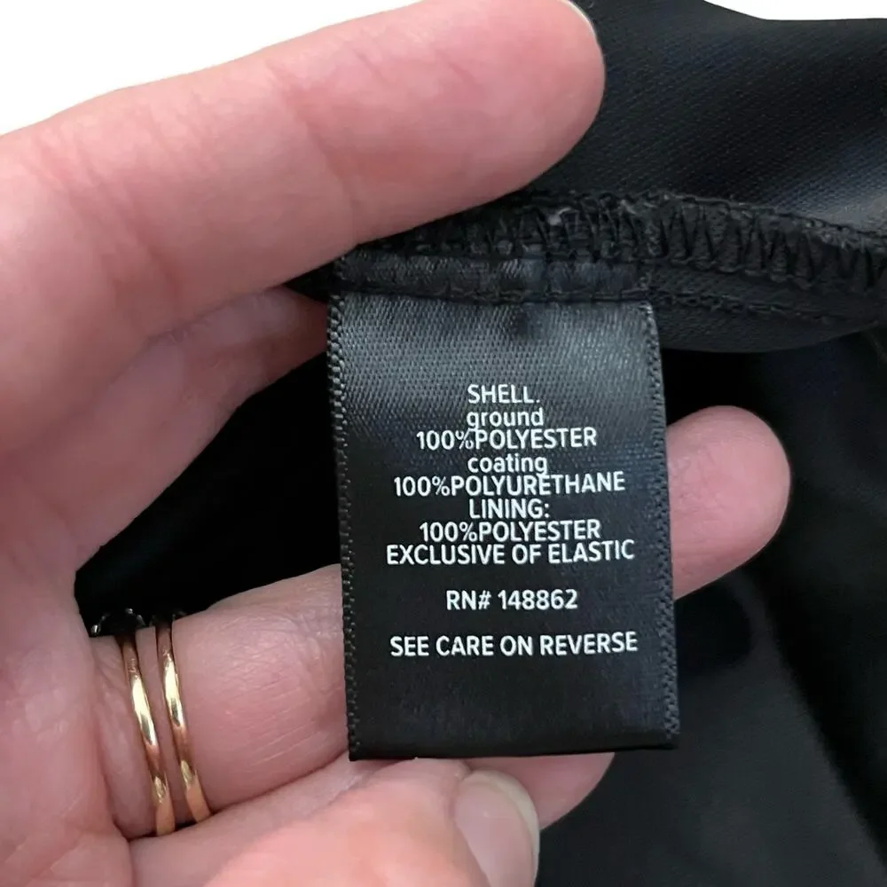 Torrid Faux Leather Peplum Tank Top 2X Smocked Black Square Neck Stretchy READ